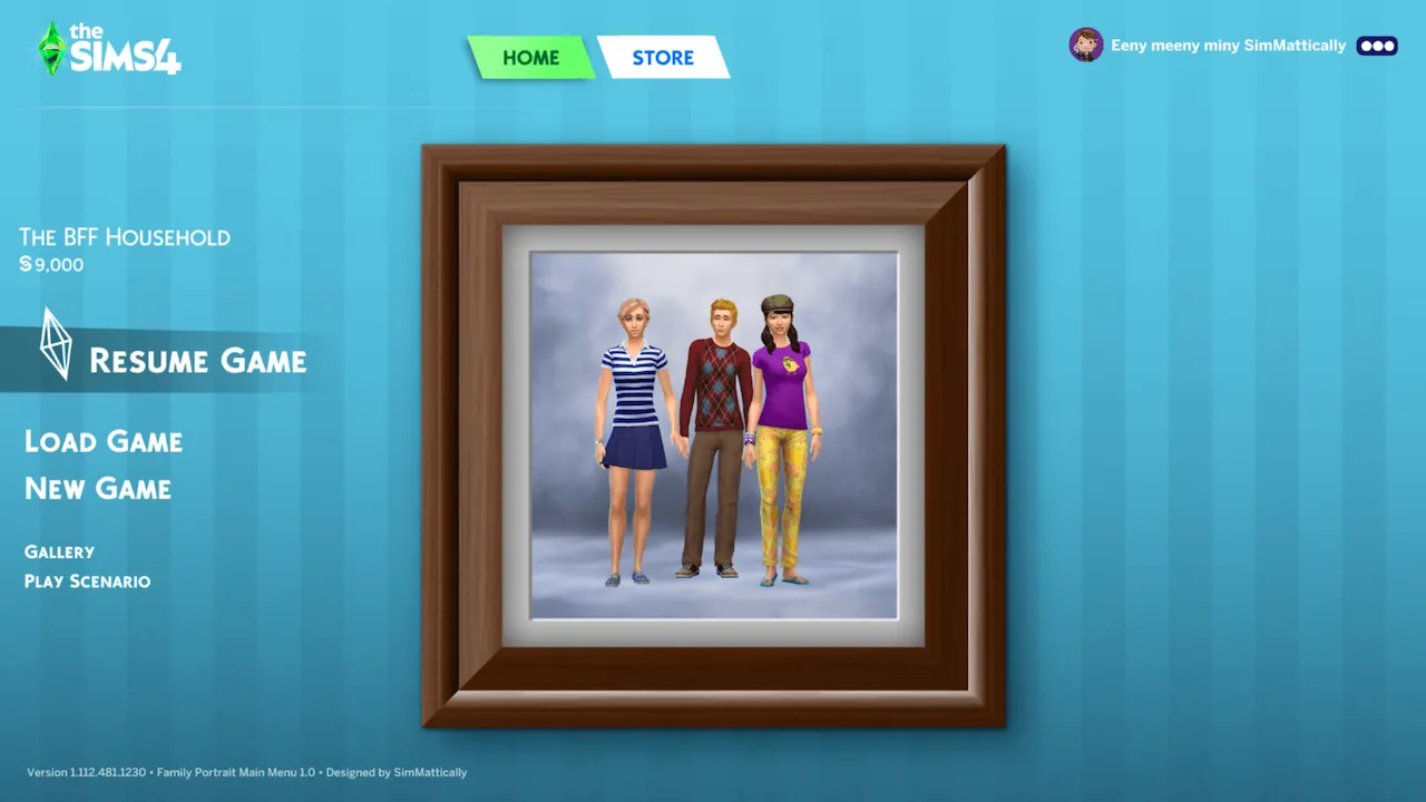 Family Portrait Main Menu